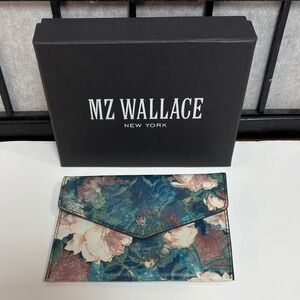 MZ Wallace Floral Clutch - Green and Pink